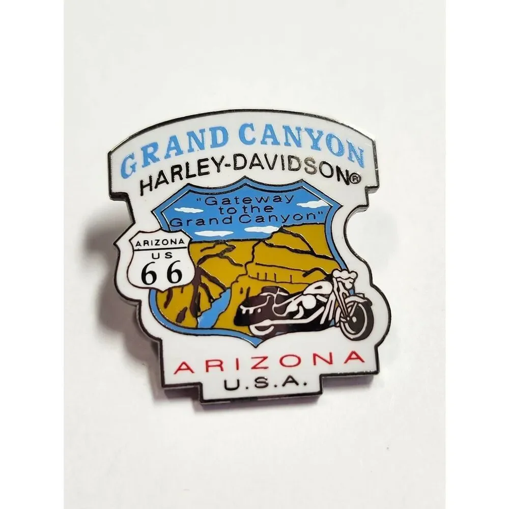 ROUTE 66 GRAND CANYON AZ HARLEY DAVIDSON DEALER DEALERSHIP VEST JACKET LAPEL PIN